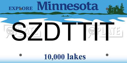 SZDTTIT Minnesota License Plate