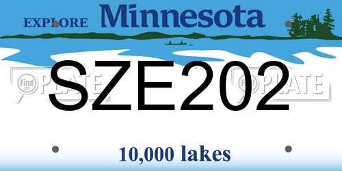SZE202 Minnesota License Plate