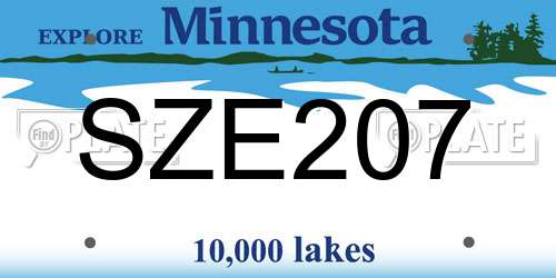 SZE207 Minnesota License Plate