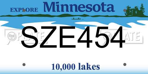 SZE454 Minnesota License Plate