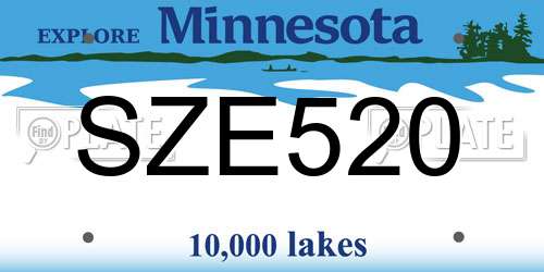 SZE520 Minnesota License Plate