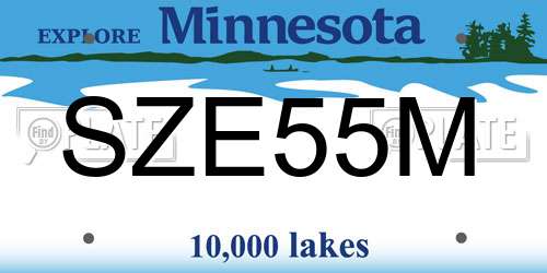 SZE55M Minnesota License Plate