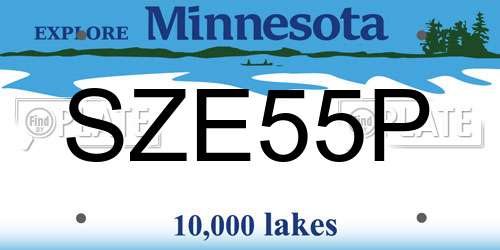 SZE55P Minnesota License Plate
