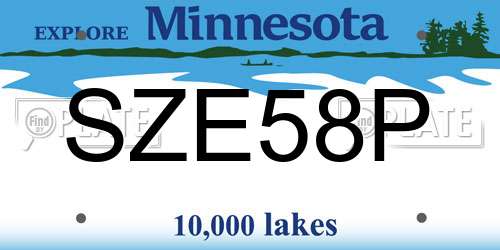 SZE58P Minnesota License Plate
