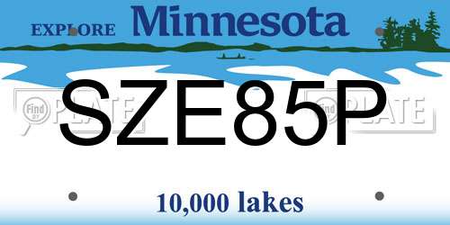 SZE85P Minnesota License Plate