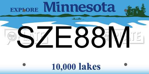 SZE88M Minnesota License Plate