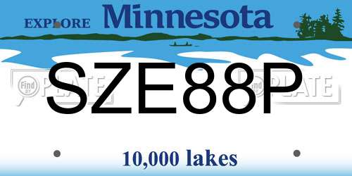 SZE88P Minnesota License Plate