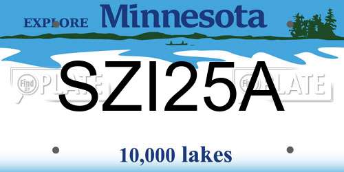 SZI25A Minnesota License Plate
