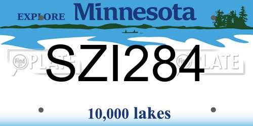 SZI284 Minnesota License Plate