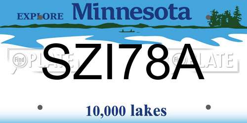 SZI78A Minnesota License Plate