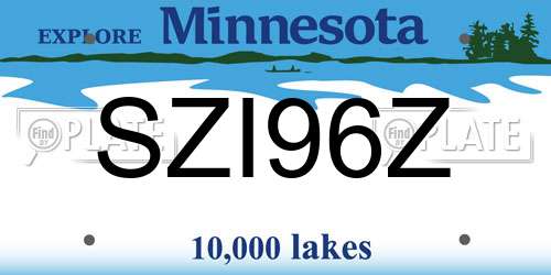 SZI96Z Minnesota License Plate