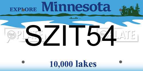SZIT54 Minnesota License Plate