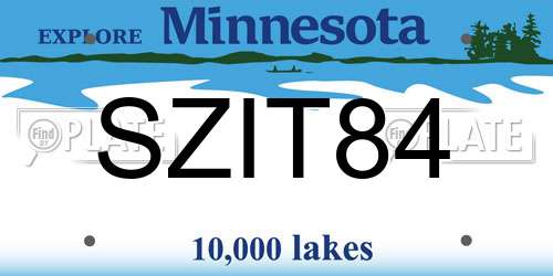 SZIT84 Minnesota License Plate