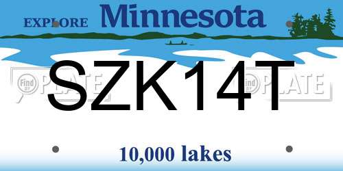 SZK14T Minnesota License Plate