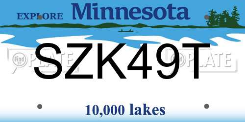 SZK49T Minnesota License Plate