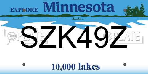 SZK49Z Minnesota License Plate