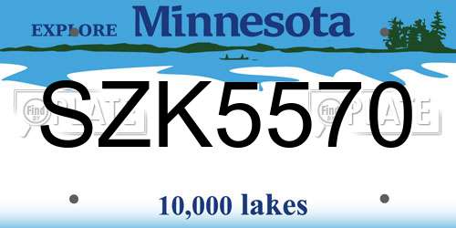 SZK5570 Minnesota License Plate