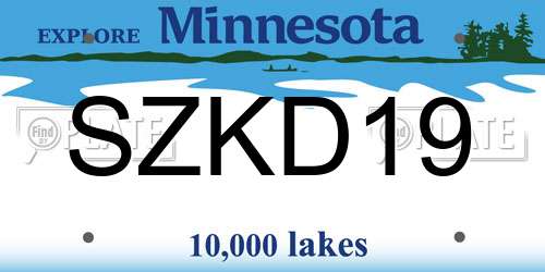SZKD19 Minnesota License Plate