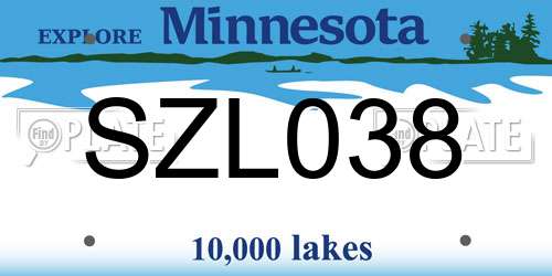 SZL038 Minnesota License Plate