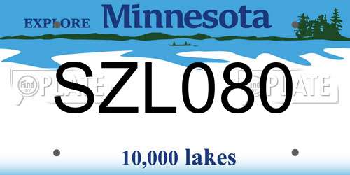 SZL080 Minnesota License Plate