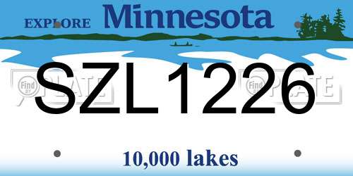 SZL1226 Minnesota License Plate