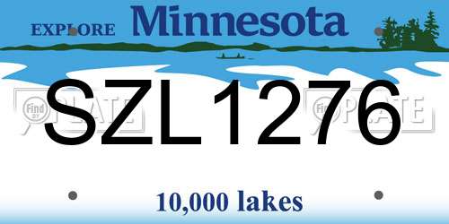 SZL1276 Minnesota License Plate