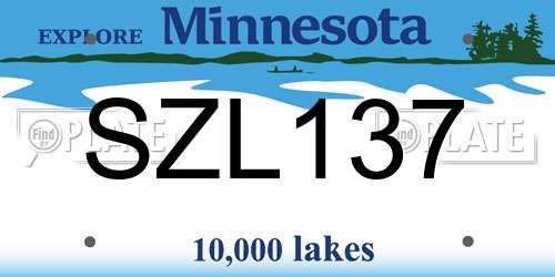 SZL137 Minnesota License Plate