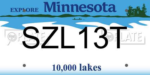 SZL13T Minnesota License Plate