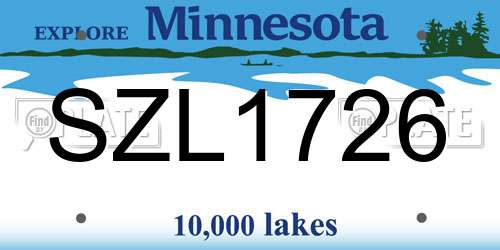 SZL1726 Minnesota License Plate