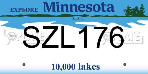 SZL176 Minnesota License Plate
