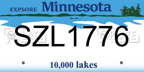 SZL1776 Minnesota License Plate