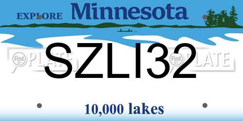 SZLI32 Minnesota License Plate