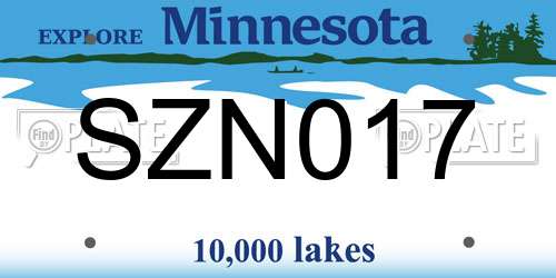 SZN017 Minnesota License Plate