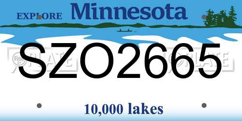 SZO2665 Minnesota License Plate