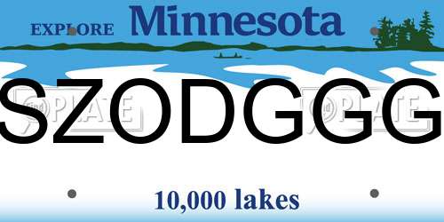 SZODGGG Minnesota License Plate