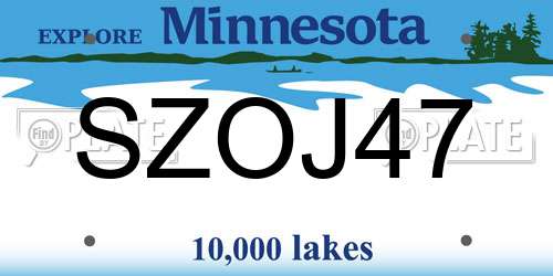 SZOJ47 Minnesota License Plate