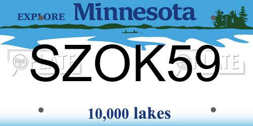 SZOK59 Minnesota License Plate