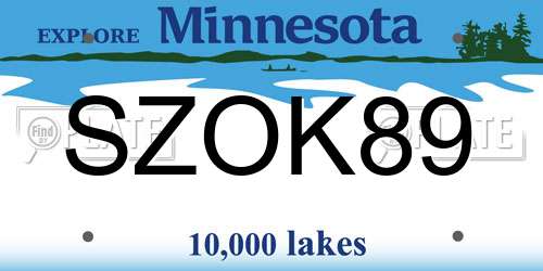 SZOK89 Minnesota License Plate
