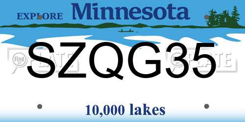 SZQG35 Minnesota License Plate