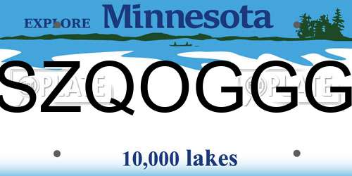 SZQOGGG Minnesota License Plate