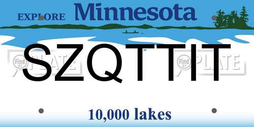 SZQTTIT Minnesota License Plate