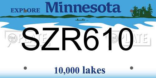 SZR610 Minnesota License Plate