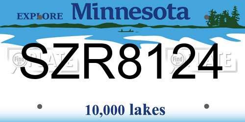 SZR8124 Minnesota License Plate
