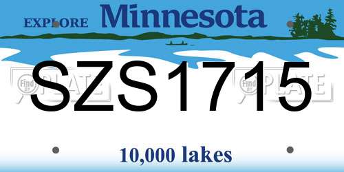 SZS1715 Minnesota License Plate