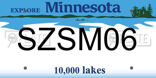SZSM06 Minnesota License Plate