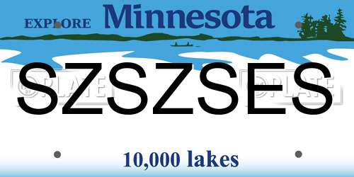 SZSZSES Minnesota License Plate