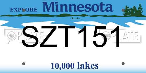 SZT151 Minnesota License Plate