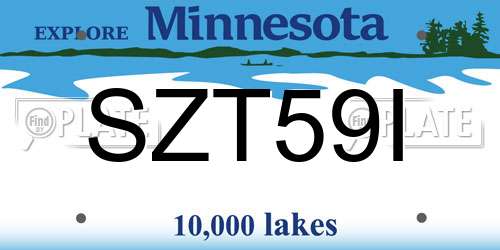SZT59I Minnesota License Plate