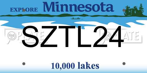 SZTL24 Minnesota License Plate