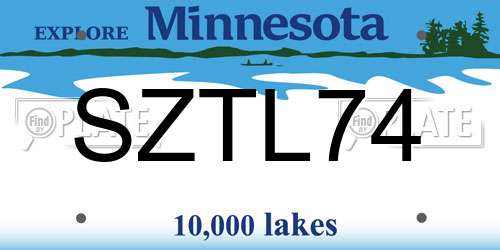SZTL74 Minnesota License Plate